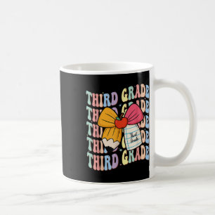 Caneca De Café Lápis da Terceira Série Preppy Coquette Laço Volta