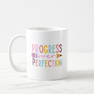 Caneca De Café Lápis de Professor Fofo Progresso Sobre Perfeição