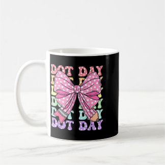 Caneca De Café Lápis Divertido de Bolinhas Coloridas Coquette Laç