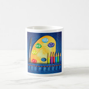 Caneca De Café Lápis E Pincel