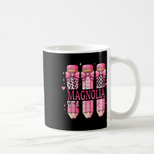 Caneca De Café Lápis Personalizado Magnolia Nome Volta às Aulas