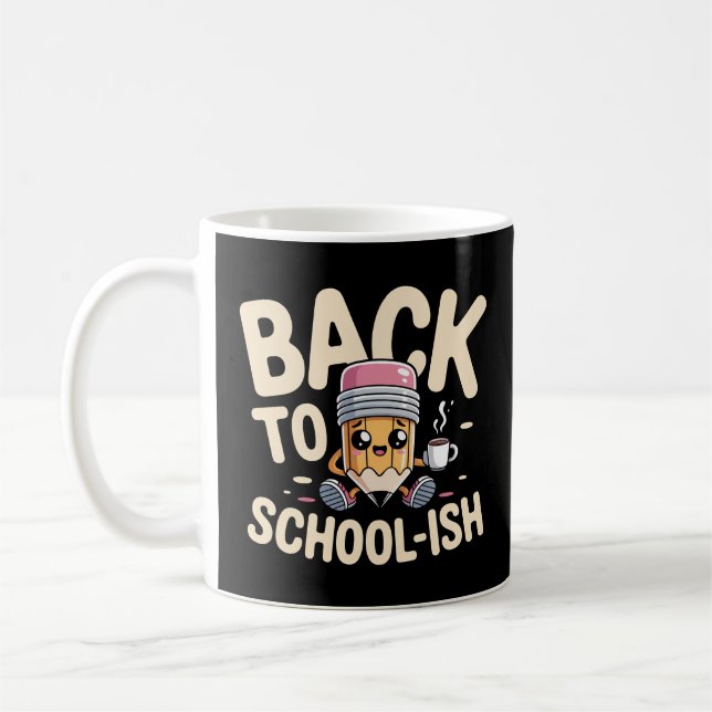 Caneca De Café Lápis sonolento de volta à escola Engraçado Kawaii (Esquerda)