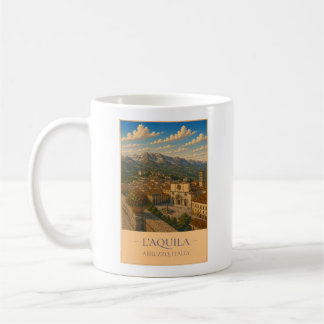 Caneca De Café L'Aquila, Italy – Vintage Travel Mug