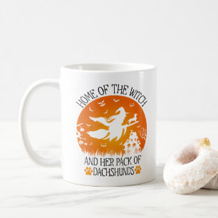 Caneca De Café Lar da Bruxa e Seu Pacote de Dachshunds Legal