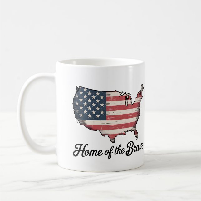 Caneca De Café Lar dos Bravos 4 de Julho Patriótico (Esquerda)