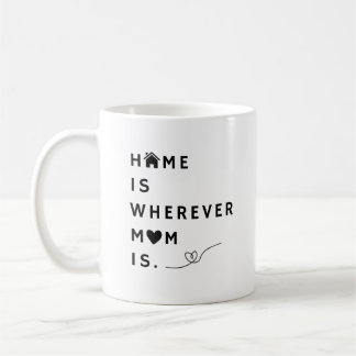 Caneca De Café Lar é Onde a Mamãe Está – Presente para Mamãe