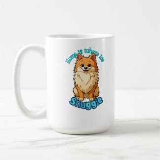 Caneca De Café Lar é Onde Nos Aconchegamos - Fofo Pomerânia Fluff