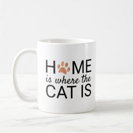 Caneca De Café Lar é Onde o Gato Está Rosa Dourado Folha Impressõ