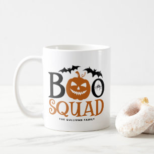 Caneca De Café Laranja Boo Squad, Letra Spooky no Dia das Bruxas