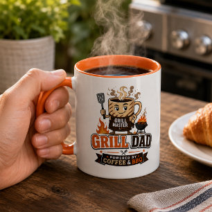 Caneca de café laranja churrasco do papai presente