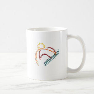 Caneca De Café laranja da snowboarding logo13