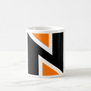 Caneca De Café Laranja E Preto - Letra N Mug