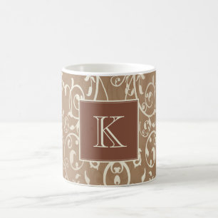 Caneca De Café Laranja Elegante Monograma