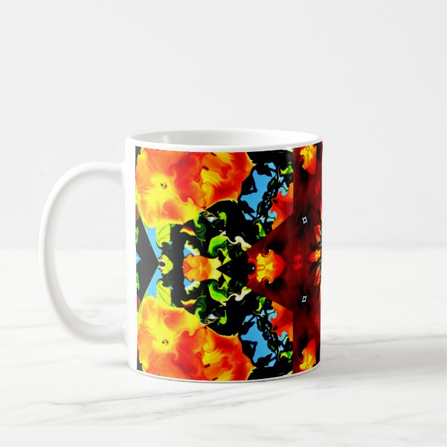 Caneca De Café Laranja Floral (Esquerda)