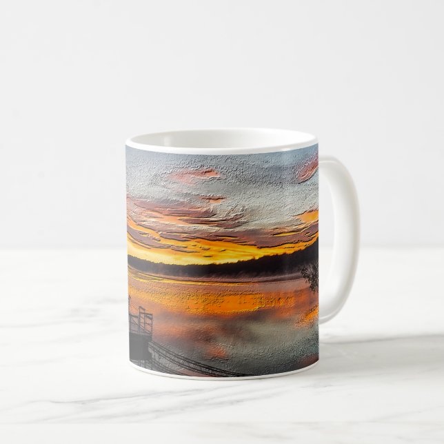 Caneca De Café Laranja Glória Morning Painterly Coffee Mug (Frente Esquerda)