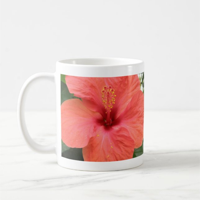 Caneca De Café Laranja Hibiscus Flower Macro Mug (Esquerda)