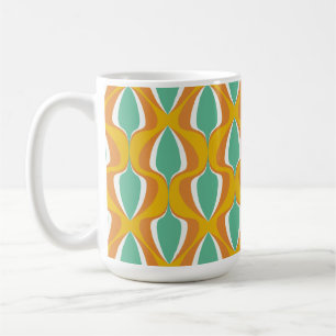 Caneca De Café Laranja Mostarda Ogee Retro Verde Água