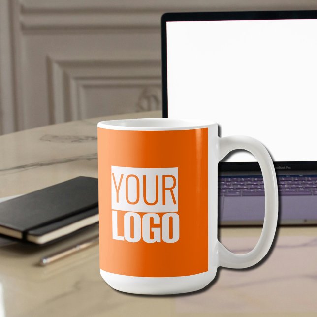 Caneca De Café Laranja neon - adicionar logotipo -promo (Criador carregado)
