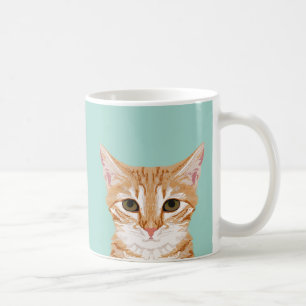 Caneca De Café Laranja Tabby Cat Mug - Bonita Dama de Gato