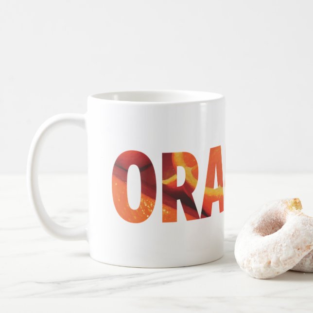 Caneca De Café Laranjas (Com Donut)