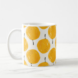 Caneca De Café Laranjas aquarelas fruta ilustração manual pinta