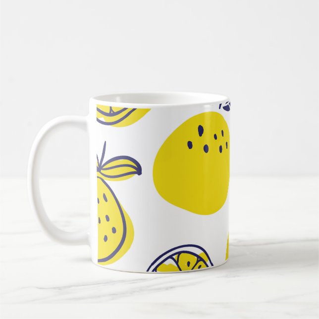 Caneca De Café Laranjas de Verão: Padrão de Fruta Na moda. (Esquerda)