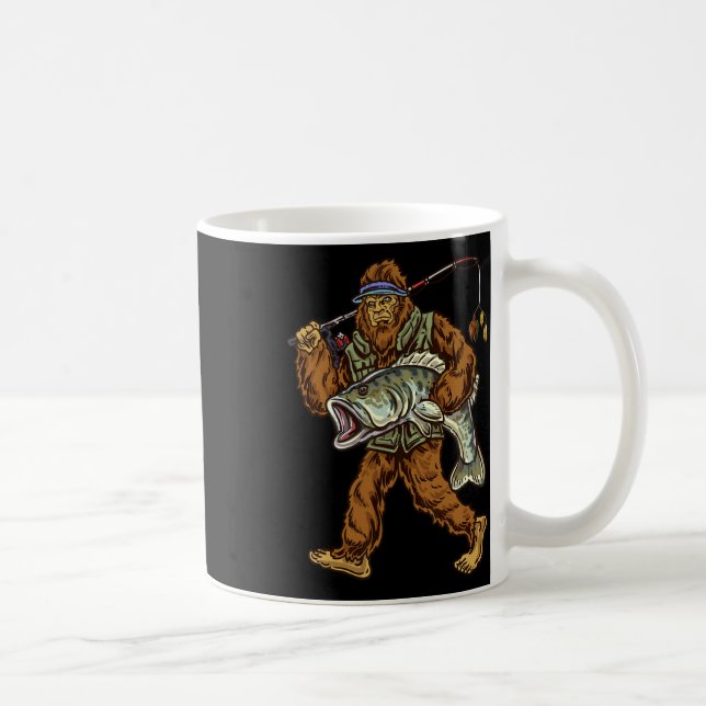 Caneca De Café Largemouth Byss Pescaria Bigfoot Pescador 1  (Direita)