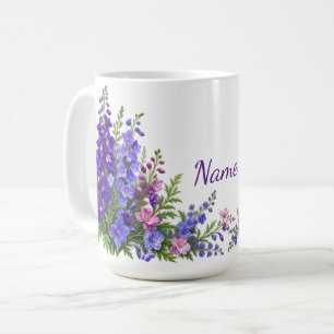 Caneca De Café Larkspur Personalizada Flor de Nascimento de Julho