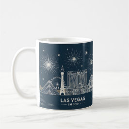 Caneca De Café Las Vegas Strip Nevada Skyline Line Art Cityscape