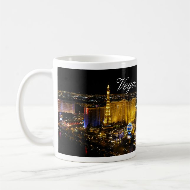 Caneca De Café Las Vegas Strip, Vista aérea das luzes noturnas (Esquerda)