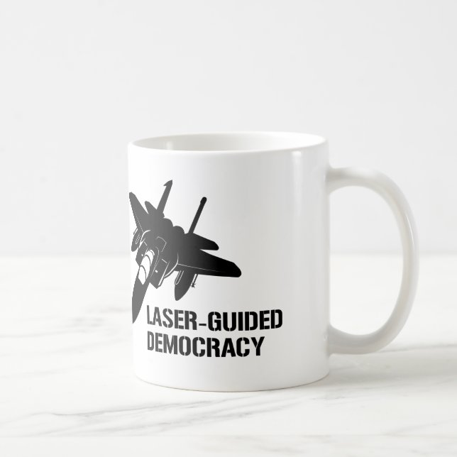 Caneca De Café Laser - democracia/paz guiadas com a potência de (Direita)