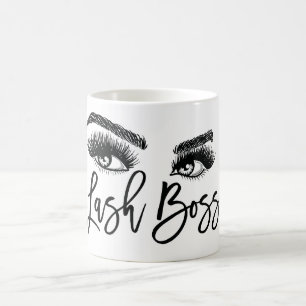 Caneca De Café Lash Boss Makeup Olhos Olhos Olhos Rosa Dourados