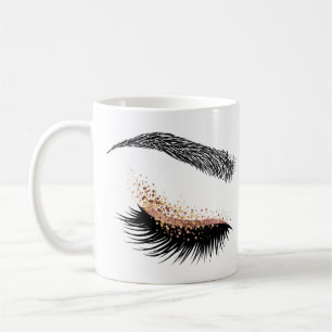 Caneca De Café Lashes Beauty Makeup Girl Lash Extension Rosa Mug