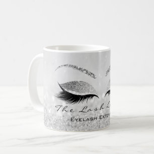 Caneca De Café Lashes Extenção Bela Cinza de Prata Studio