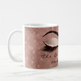 Caneca De Café Lashes Extenção Beleza Studio Blush Spark Glitter