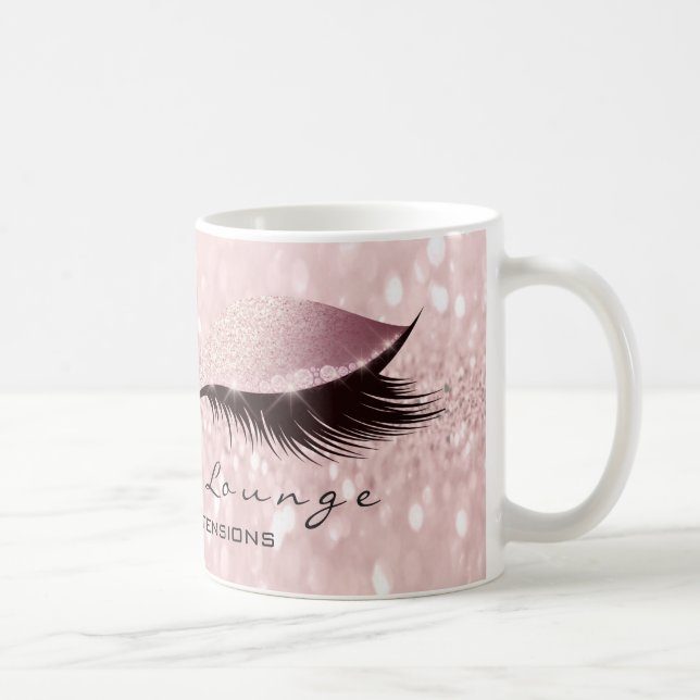 Caneca De Café Lashes Extension Eye Makeup Studio Glitter Rosa (Direita)