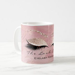 Caneca De Café Lashes Ramal de Extensão Estúdio Molten Rosa