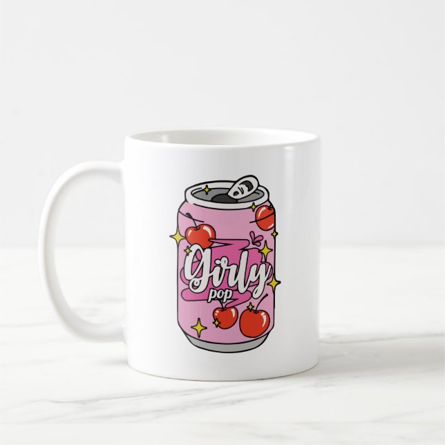 Caneca De Café Lata de cereja pop feminina (Esquerda)