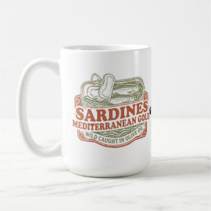 Caneca De Café Lata de Sardinha Mediterrânea Vintage Retro Seacut