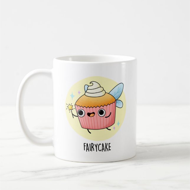 Caneca De Café Láteo, Peixe Funny Cupcake Pun (Esquerda)