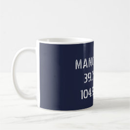 Caneca De Café Latitude e Longitude de Manchester