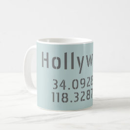 Caneca De Café Latitude Longitude de Hollywood