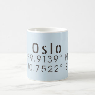 Caneca De Café Latitude Longitude de Oslo