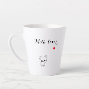 Caneca De Café Latte С ute kitten, amante do leite, coração vermelho