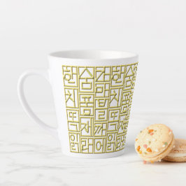 CANECA DE CAFÉ LATTE ハングル金色