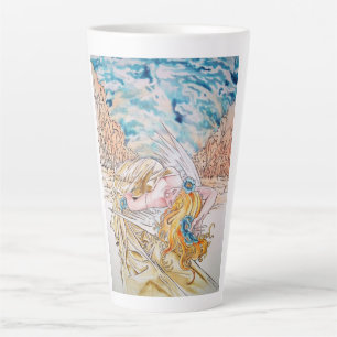Caneca De Café Latte 17 oz Latte Mug - Coleção de Anjos