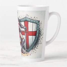 Caneca De Café Latte 17oz Latte Mug com Crusader Knight design