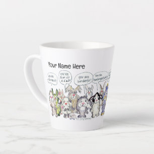Caneca De Café Latte 19 Caricatura Coelhos Coelhos Coelhinhos Coelhos P