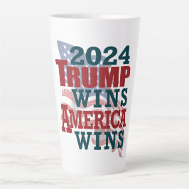 Caneca De Café Latte 2024 Trump vence - América vence