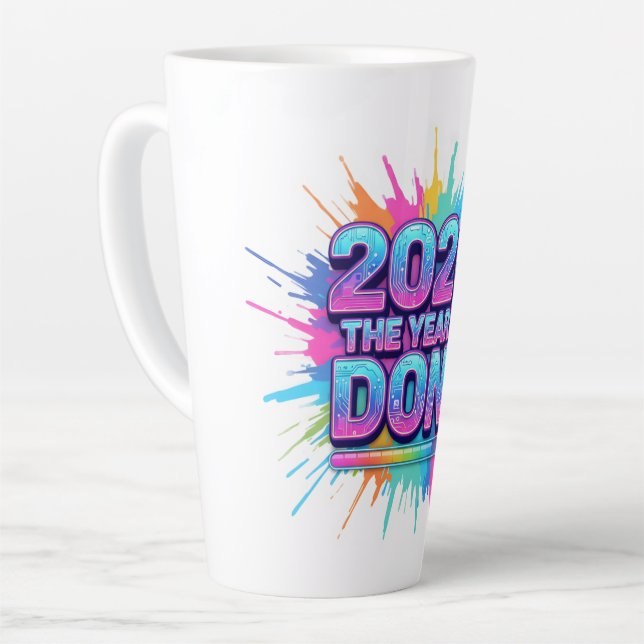 Caneca De Café Latte 2026 Loading... Progress Bar Sticker (Ângulo esquerdo)